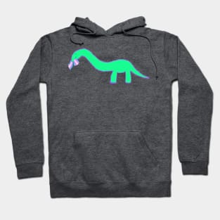 Trans Longneck dinosaur with pride flag Hoodie